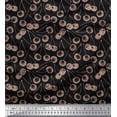 thumbnail image 1 of Soimoi Black polyester Crepe Fabric Cherries Fruits Print Fabric by Yard 42 Inch Wide, 1 of 3