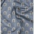 thumbnail image 1 of Soimoi Block Print Print, Silk Fabric, Decor Sewing Fabric by The Yard 42 Inch Wide,Decorative Fabric for Shirts Suits Ties, Grayish Blue, 1 of 6