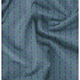 thumbnail image 1 of Soimoi Block Print Printed, Cotton Satin Spandex, Sewing Fabric by The Yard 54 Inch Wide, Decorative Fabric for Dresses and Home Accents, Teal Blue, 1 of 6