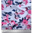 thumbnail image 1 of Soimoi Blue Cotton Cambric Fabric Artistic Leaf & Floral Fabric Prints By Yard 42 Inch Wide, 1 of 3