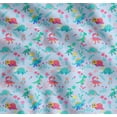 thumbnail image 1 of Soimoi Blue Cotton Cambric Fabric Aster Flower & Dinosaur Kids Print Sewing Fabric Yard 42 Inch Wide, 1 of 7
