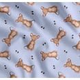 thumbnail image 1 of Soimoi Blue Cotton Cambric Fabric Footprints & Mouse Kids Printed Fabric 1 Yard 42 Inch Wide, 1 of 7