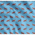 thumbnail image 1 of Soimoi Blue Cotton Cambric Fabric Fox Animal Fabric Prints By Yard 42 Inch Wide, 1 of 7