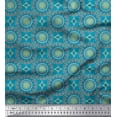 thumbnail image 1 of Soimoi Blue Cotton Cambric Fabric Mandala Geometric Printed Fabric 1 Yard 42 Inch Wide, 1 of 3