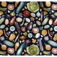 thumbnail image 1 of Soimoi Blue Cotton Cambric Fabric Mixed Vegetable Decor Fabric Printed Yard 56 Inch Wide, 1 of 7