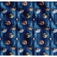 thumbnail image 1 of Soimoi Blue Cotton Cambric Fabric Moon & Planet Galaxy Print Fabric by the Yard 42 Inch Wide, 1 of 7
