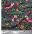 thumbnail image 1 of Soimoi Blue Cotton Duck Fabric Artistic Bird & Floral Print Sewing Fabric Yard 42 Inch Wide, 1 of 3