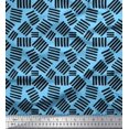 thumbnail image 1 of Soimoi Blue Cotton Duck Fabric Brush Stroke Abstract Print Sewing Fabric Yard 42 Inch Wide, 1 of 3