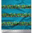 thumbnail image 1 of Soimoi Blue Cotton Duck Fabric Cactus With Conical Pot Tree Fabric Prints By Yard 44 Inch Wide, 1 of 3