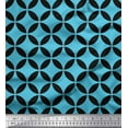thumbnail image 1 of Soimoi Blue Cotton Duck Fabric Circle Art Geometric Decor Fabric Printed Yard 42 Inch Wide, 1 of 3