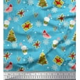 thumbnail image 1 of Soimoi Blue Cotton Duck Fabric Coffee Cup,Gift Box & Tree Christmas Print Fabric by the Yard 42 Inch Wide, 1 of 1