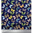 thumbnail image 1 of Soimoi Blue Cotton Duck Fabric Colorful Butterfly Print Sewing Fabric Yard 42 Inch Wide, 1 of 3