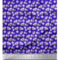 thumbnail image 1 of Soimoi Blue Cotton Duck Fabric Daisies Floral Print Fabric by the Yard 44 Inch Wide, 1 of 3