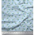 thumbnail image 1 of Soimoi Blue Cotton Duck Fabric Dot & Freesia Floral Print Sewing Fabric Yard 42 Inch Wide, 1 of 3