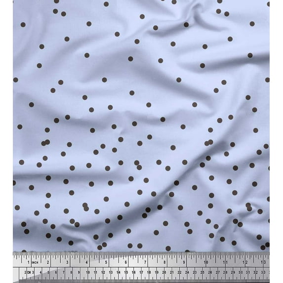 Soimoi Blue Cotton Duck Fabric Dots Dots Fabric Prints By Yard 56 Inch Wide