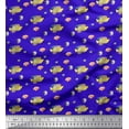 thumbnail image 1 of Soimoi Blue Cotton Duck Fabric Fish & Shells Ocean Print Fabric by Yard 42 Inch Wide, 1 of 3