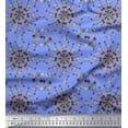 thumbnail image 1 of Soimoi Blue Cotton Duck Fabric Floral Wreath Geometric Print Sewing Fabric Yard 44 Inch Wide, 1 of 3