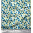 thumbnail image 1 of Soimoi Blue Cotton Duck Fabric Insect,Leaves & Floral Print Fabric by The Yard 42 Inch Wide, 1 of 1