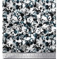 thumbnail image 1 of Soimoi Blue Cotton Duck Fabric Leaves & Floral Artistic Fabric Prints By Yard 42 Inch Wide, 1 of 1