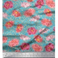 thumbnail image 1 of Soimoi Blue Cotton Duck Fabric Mosaic Design & Pink Floral Printed Fabric 1 Yard 42 Inch Wide, 1 of 1