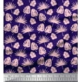 thumbnail image 1 of Soimoi Blue Cotton Duck Fabric Palm & Monstera Leaves Print Fabric by The Yard 42 Inch Wide, 1 of 3
