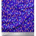 thumbnail image 1 of Soimoi Blue Cotton Duck Fabric Parrots Watercolor Printed Craft Fabric by the Yard 44 Inch Wide, 1 of 3