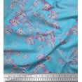 thumbnail image 1 of Soimoi Blue Cotton Duck Fabric Poppy Anemone Floral Print Fabric by Yard 44 Inch Wide, 1 of 3