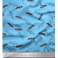 thumbnail image 1 of Soimoi Blue Cotton Duck Fabric Shadow & Bat Animal Print Fabric by the Yard 42 Inch Wide, 1 of 3