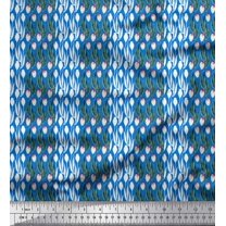 Soimoi Blue Cotton Duck Fabric Triumph Tulips Floral Print Printed Craft Fabric By the Yard 44 Inch Wide
