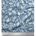 thumbnail image 1 of Soimoi Blue Cotton Duck Fabric Tropical Leaves Printed Fabric 1 Yard 56 Inch Wide, 1 of 3