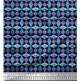 thumbnail image 1 of Soimoi Blue Cotton Jersey Fabric Diamond & Triangle Geometric Fabric Prints By Yard 58 Inch Wide, 1 of 3