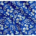 thumbnail image 1 of Soimoi Blue Cotton Poplin Fabric Flower Leaves Fabric Prints By Yard 42 Inch Wide, 1 of 7
