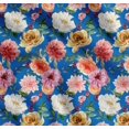 thumbnail image 1 of Soimoi Blue Cotton Poplin Fabric Leaves & Floral Watercolor Print Fabric by Yard 42 Inch Wide, 1 of 7