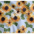 thumbnail image 1 of Soimoi Blue Cotton Poplin Fabric Leaves & Sunflower Floral Decor Fabric Printed Yard 56 Inch Wide, 1 of 7