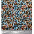 thumbnail image 1 of Soimoi Blue Cotton Poplin Fabric Leopard Animal Skin Printed Craft Fabric by the Yard 42 Inch Wide, 1 of 3
