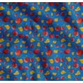 thumbnail image 1 of Soimoi Blue Cotton Poplin Fabric Mix Fruit Print Sewing Fabric Yard 42 Inch Wide, 1 of 7