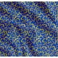 thumbnail image 1 of Soimoi Blue Cotton Voile Fabric Artistic Leaves Printed Craft Fabric by the Yard 42 Inch Wide, 1 of 7