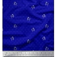 thumbnail image 1 of Soimoi Blue Cotton Voile Fabric Berries & Dots Printed Fabric 1 Yard 56 Inch Wide, 1 of 3