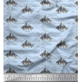 thumbnail image 1 of Soimoi Blue Cotton Voile Fabric Cedar Tree & Mountain Nature Print Fabric by the Yard 42 Inch Wide, 1 of 3