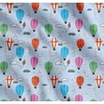 thumbnail image 1 of Soimoi Blue Cotton Voile Fabric Cloud & Hot Air Balloon Holiday Print Sewing Fabric Yard 56 Inch Wide, 1 of 7