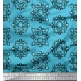 thumbnail image 1 of Soimoi Blue Cotton Voile Fabric Damask Ikat Decor Fabric Printed Yard 56 Inch Wide, 1 of 3