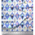 thumbnail image 1 of Soimoi Blue Cotton Voile Fabric Diamond & Ice Cream Cone Food Print Fabric by Yard 42 Inch Wide, 1 of 3