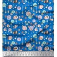thumbnail image 1 of Soimoi Blue Cotton Voile Fabric Dot & Arrow Tribal Print Fabric by the Yard 42 Inch Wide, 1 of 3