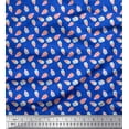thumbnail image 1 of Soimoi Blue Cotton Voile Fabric Dot & Cupcake Food Printed Craft Fabric by the Yard 42 Inch Wide, 1 of 3