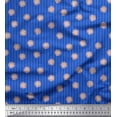 thumbnail image 1 of Soimoi Blue Cotton Voile Fabric Dots & Artistic Flower Stripe Fabric Prints By Yard 42 Inch Wide, 1 of 3