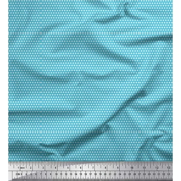 Soimoi Blue Cotton Voile Fabric Dots Dots Print Sewing Fabric Yard 42 Inch Wide