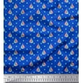 thumbnail image 1 of Soimoi Blue Cotton Voile Fabric Floral & Yacht Nautical Print Sewing Fabric Yard 42 Inch Wide, 1 of 3