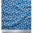 thumbnail image 1 of Soimoi Blue Cotton Voile Fabric Hedgehog & Bottle Artistic Printed Craft Fabric by the Yard 56 Inch Wide, 1 of 3