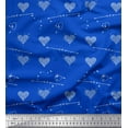 thumbnail image 1 of Soimoi Blue Cotton Voile Fabric Insect & Floral Heart Print Fabric by Yard 42 Inch Wide, 1 of 3