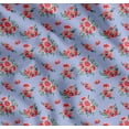 thumbnail image 1 of Soimoi Blue Cotton Voile Fabric Leaves & Ranunculus Floral Print Fabric by Yard 42 Inch Wide, 1 of 7